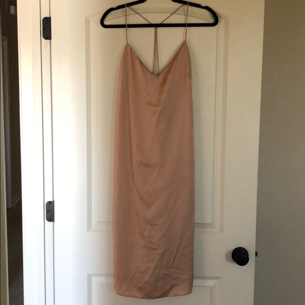 Gorgeous blush satin slip dress!